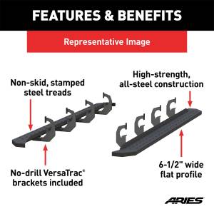 ARIES - ARIES RidgeStep Commercial Running Boards w/Mounting Brackets 2055518 - Image 5