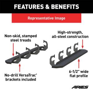 ARIES - ARIES RidgeStep Commercial Running Boards w/Mounting Brackets 2055532 - Image 5