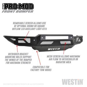 Westin - Westin Pro-Mod Front Bumper 58-41085 - Image 2