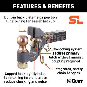 CURT - CURT SecureLatch Ball/Pintle Hitch 48406 - Image 2