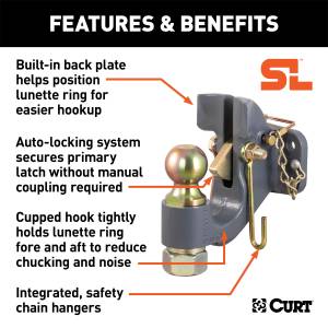 CURT - CURT SecureLatch Ball/Pintle Hitch 48411 - Image 2