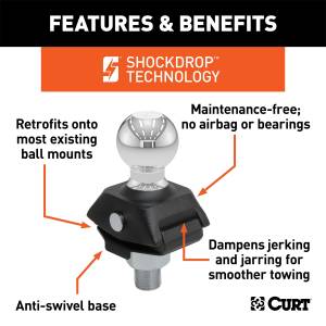 CURT - CURT RockerBall Adjustable Cushion Hitch Ball Mount 40248 - Image 3