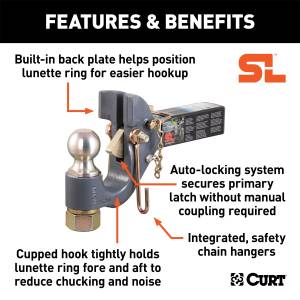 CURT - CURT SecureLatch Ball/Pintle Hitch 48407 - Image 2