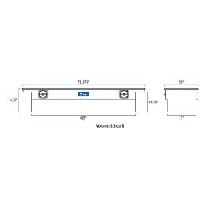 UWS - UWS 72 in. Secure Lock Single Lid Low Profile Tool Box SL-72-LP-MB - Image 12