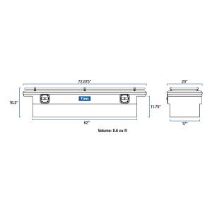 UWS - UWS 72 in. Secure Lock Single Lid Low Profile Tool Box SL-72-LP-MB-R - Image 12