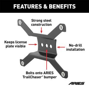 ARIES - ARIES Bumper License Plate Bracket 55-0000 - Image 2