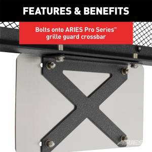 ARIES - ARIES Pro Series Grille Guard License Plate Bracket 85-0000 - Image 3