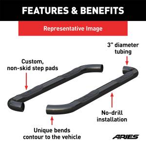 ARIES - ARIES Aries 3 in. Round Side Bars 204012 - Image 3