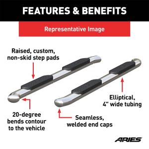 ARIES - ARIES The Standard 4 in. Oval Nerf Bar S223016-2 - Image 5