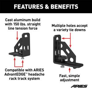 ARIES - ARIES AdvantEDGE Headache Rack Tie-Down Anchor 1110310 - Image 2