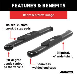 ARIES - ARIES The Standard 4 in. Oval Nerf Bar S224017 - Image 3